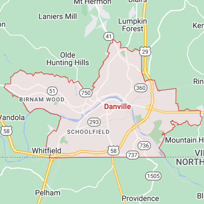 map of Danville Virginia