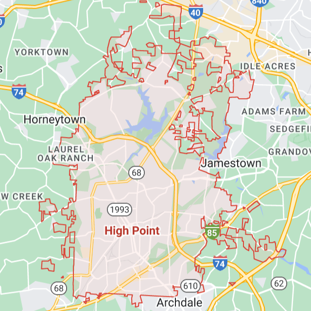 map of High Point, North Carolina