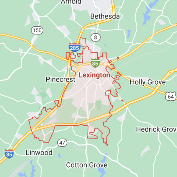 map of Lexington North Carolina