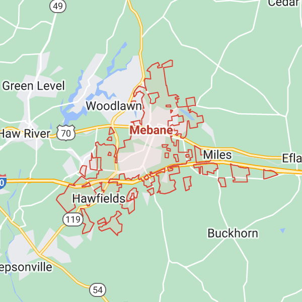 map of Mebane North Carolina