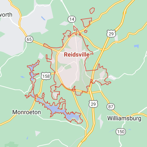 map of Reidsville North Carolina